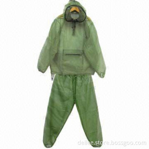 Hunting suit, 100% polyester mesh, includes jacket and pants, anti-mosquito, comfortable, camo